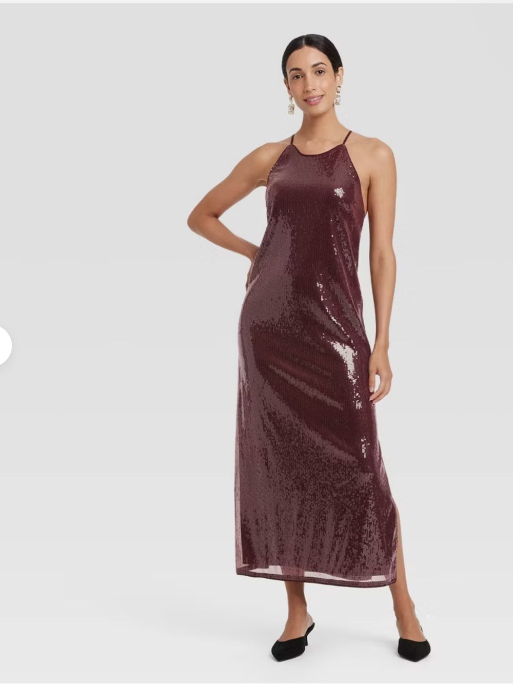 A New Day Women's
Sequin Midi A-Line Dress
Halter Neckline